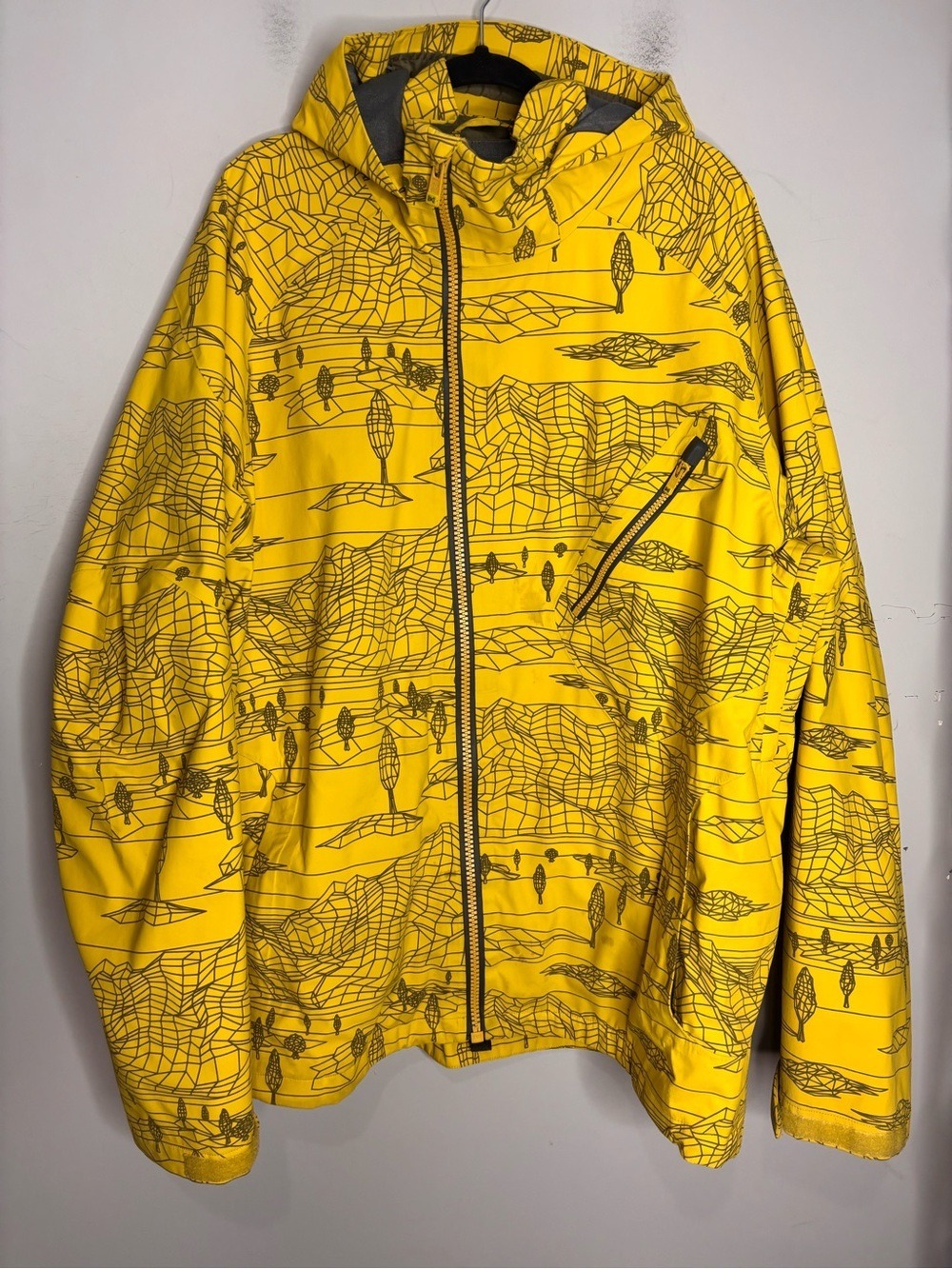 Burton AK 3L Sqwawk Softshell Yellow Printed Jacket, size XXL - Picture 2 of 16